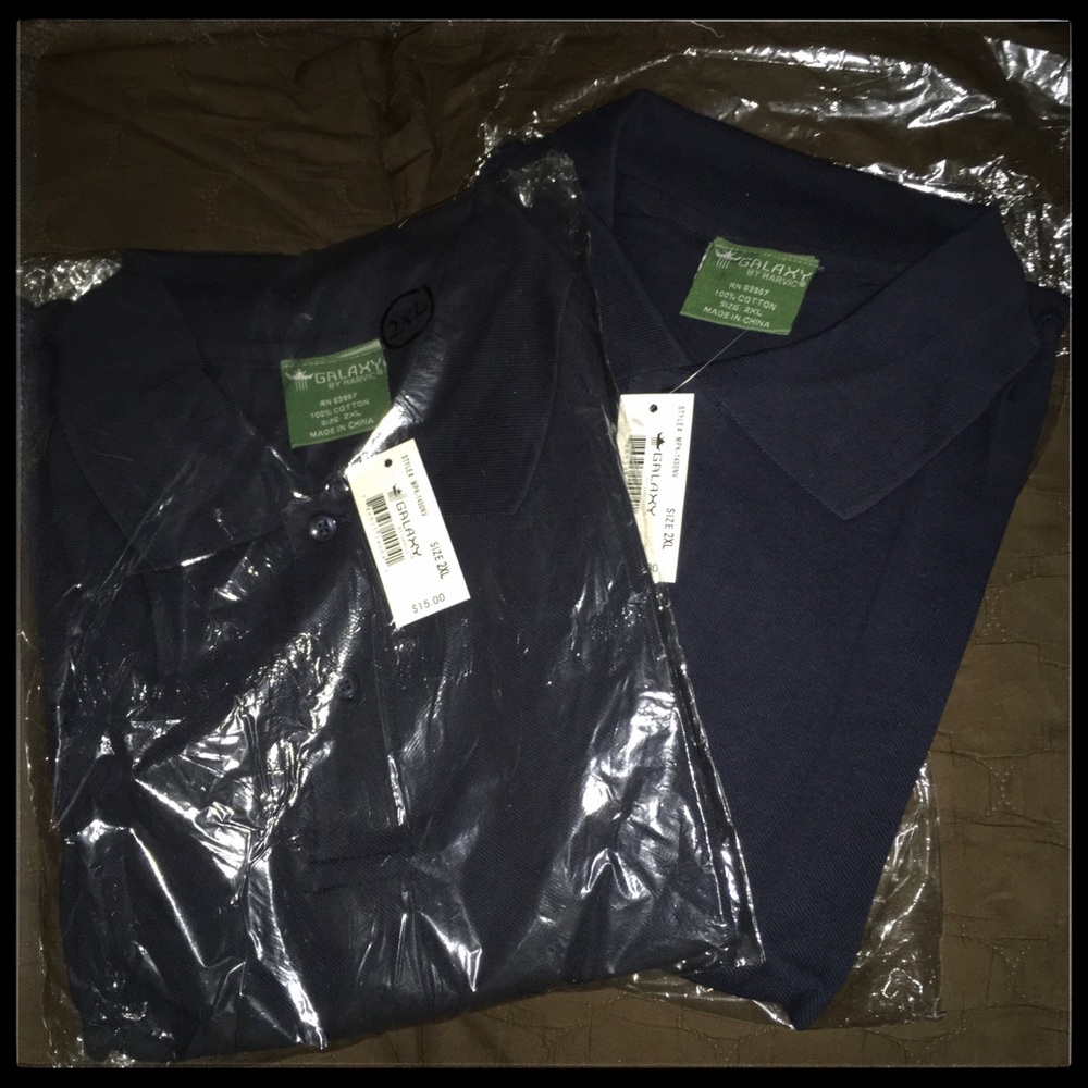2 Men’s Galaxy by Havic Polo Golf Shirt/Lot of Two